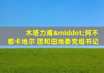 木塔力甫·阿不都卡地尔 团和田地委党组书记